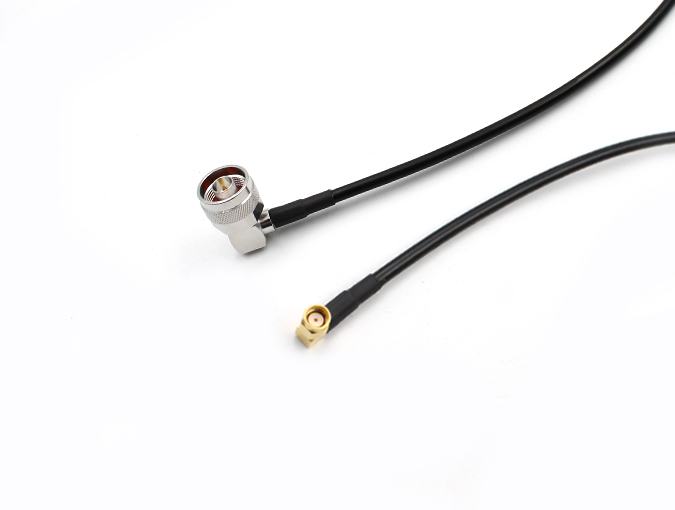 Coaxial Cable Assembly N Male Right Anlge and RPSMA Female Right Angle with RG195 cable, length 3 meter