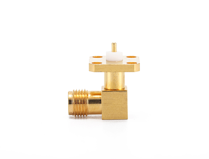 SMA Female right angle 4 Holes Flange RF Connector
