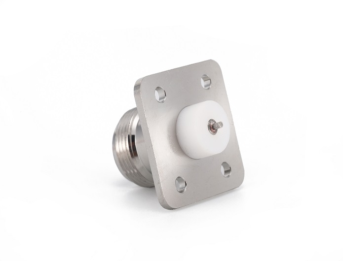 N Jack 4 holes flange RF coaxial connector for microstrip terminal