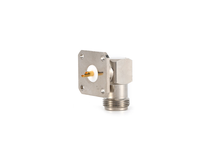 N female right angle 4 holes flange RF Connector for Terminal