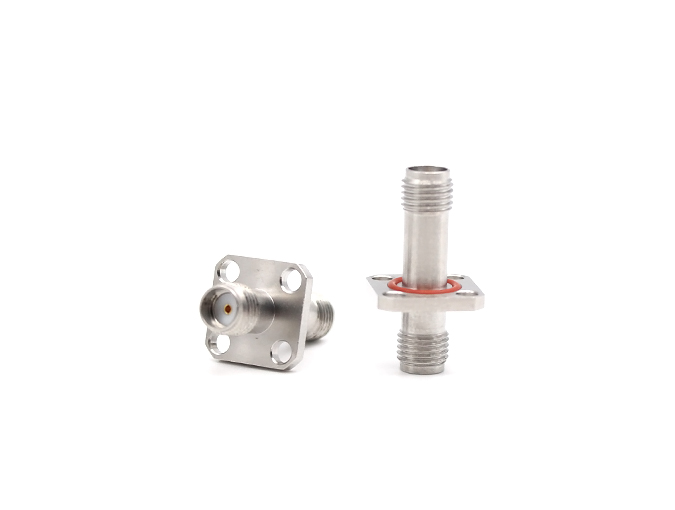 RF Adapter Stainless Steel SMA Female to Female Flange