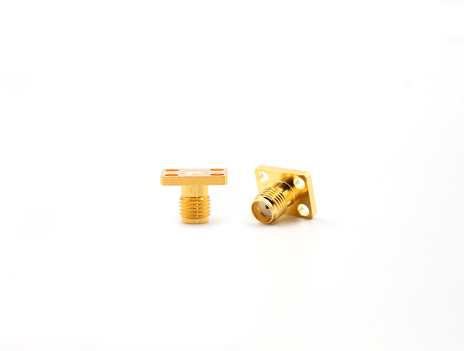 SMA Female 4 Holes Flange RF Coaxial Connector