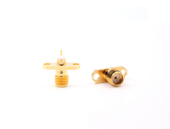 SMA Female  2 Holes Flange Connector for Terminal