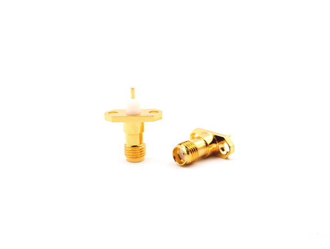 SMA Female  2 Holes Flange Connector for Terminal