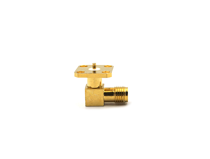 RF Connector SMA Female Right Angle Flange Mount