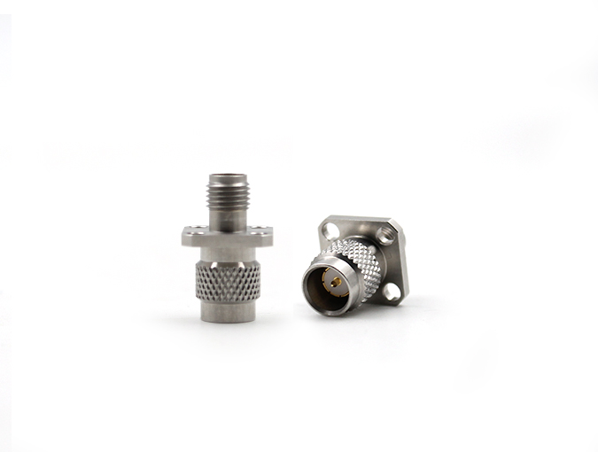 QSMA Male to QSMA Female with Flange Stainless steel Adapter